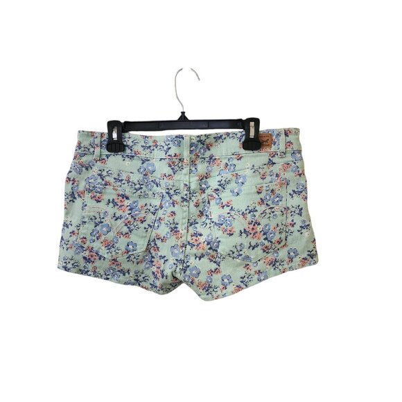 Levi's Green Blue Pink Floral Shorty Shorts Size 15 Low Rise y2k Style - Picture 3 of 8